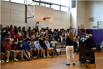 Sixth-grade students at James H. Vernon School in Oyster Bay at a special presentation with Holocaust survivor. thumbnail257754